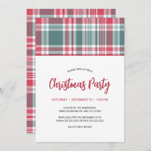 Convite de festas de Xadrez de Natal moderno