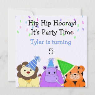 Convite de festas de Zoo