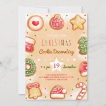 Convite de festas decorativo de biscoito de Natal