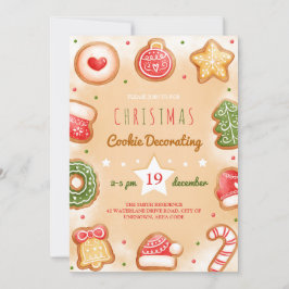 Convite de festas decorativo de biscoito de Natal