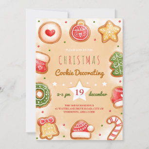 Convite de festas decorativo de biscoito de Natal