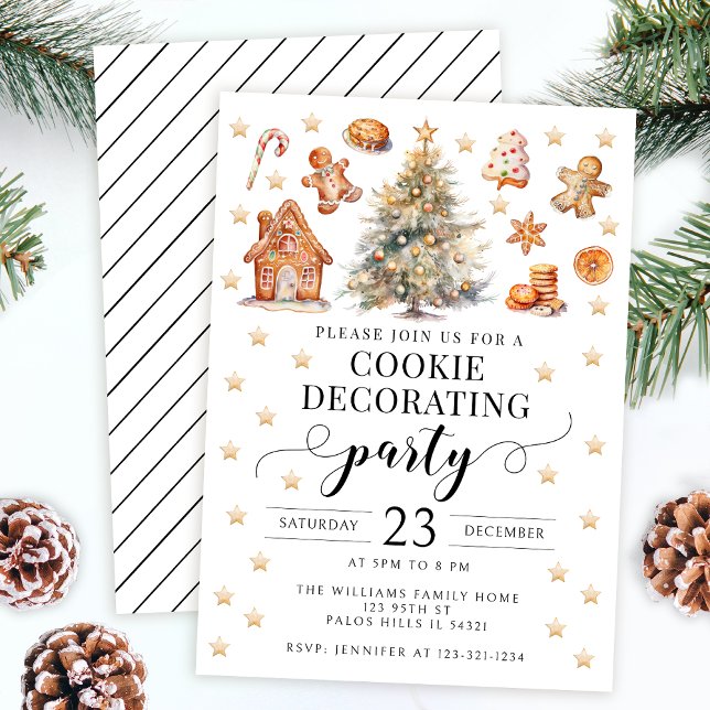 convite de festas decorativo de biscoito de Natal  (Criador carregado)