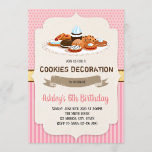 convite de festas decorativo de cookies