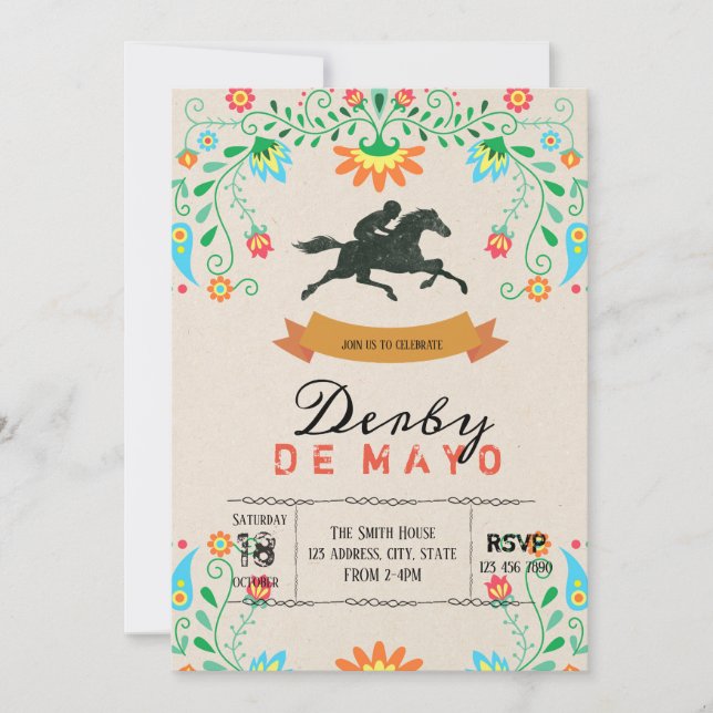 convite de festas Derby de Mayo (Frente)