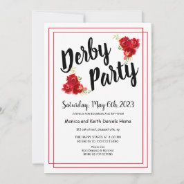 Convite de festas Derby do Rosa vermelha