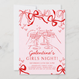 Convite de festas desenhado no dia de Galentine
