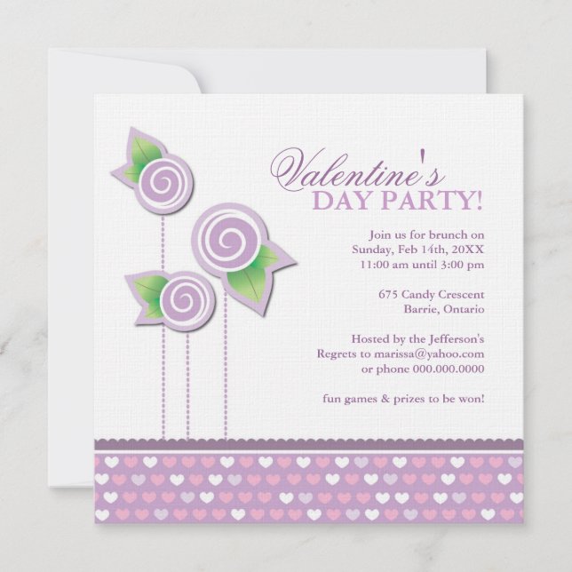 Convite de festas Dias de os namorados (Frente)