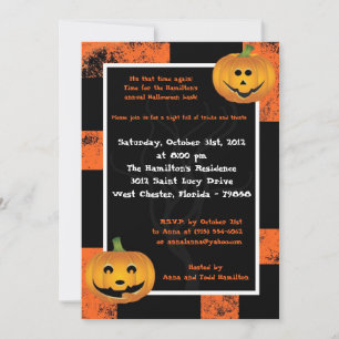 convite de festas divertido Jack-O-Lanterna 5x7
