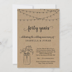 convite de festas do 40º aniversário de casamento