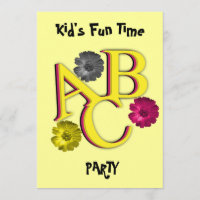 Convite de festas do ABC Kid