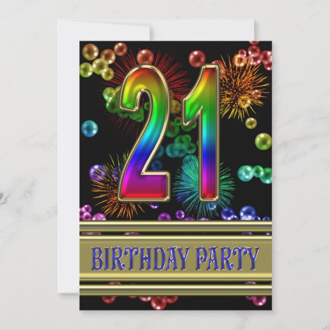 Convite de festas do aniversário de 21 anos com (Frente)