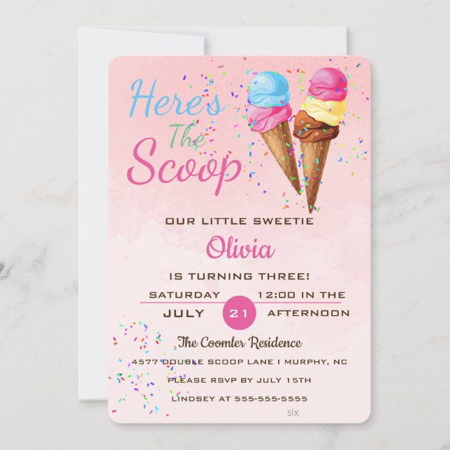 Convite de festas do Aniversário de criança do Sor (Frente)