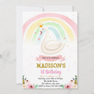 convite de festas do arco-íris do coração