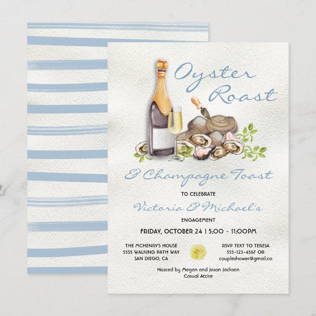 Convite de festas do Assar de torre Oyster (Frente/Verso)