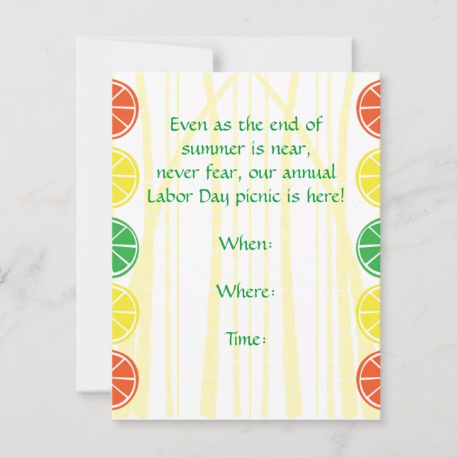 Convite de festas do bambu do citrino (Frente)