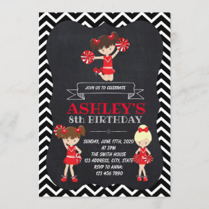 Convite de festas do cheerleader