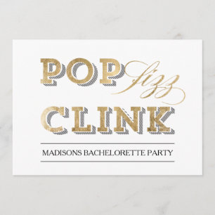 Convite de festas do Clink do Fizz do pop