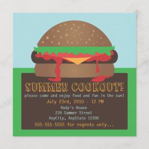 Convite de festas do Cookout do verão