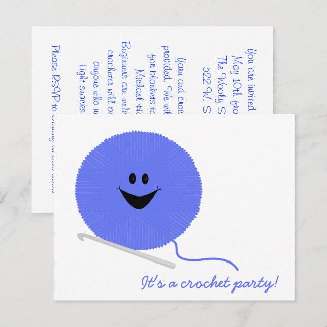 Convite de festas do Crochet (Frente/Verso)