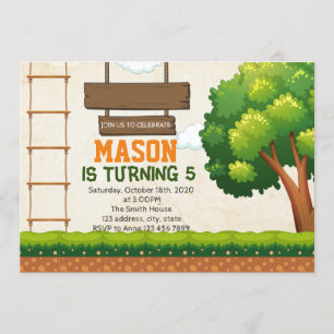 Convite de festas do curso da copa de árvore