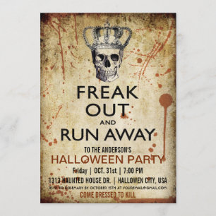 Convite de festas do Dia das Bruxas do crânio e da