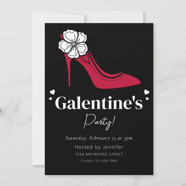 Convite de festas do Dia de Galentine (Frente)