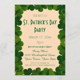 Convite de festas do dia de St Patrick do trevo