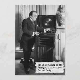 Convite de festas do DJ do vintage