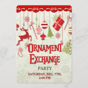 Convite de festas do Enfeites de natal Exchange