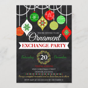 Convite de festas do Enfeites de natal Exchange