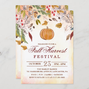 Convite de festas do Festival de Colheita de outon