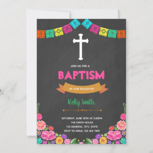 convite de festas do Fiesta baptism