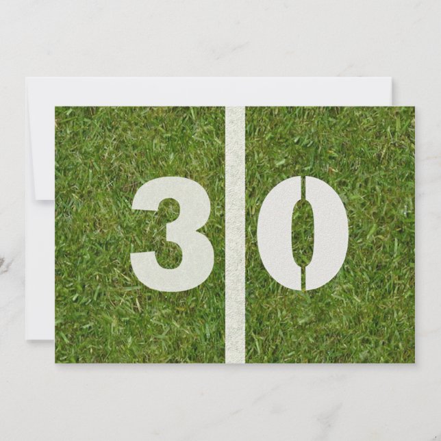 Convite de festas do futebol do aniversário de 30 (Frente)