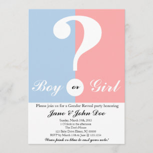 Convite de festas do género do bebê