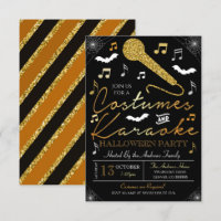 Convite de festas do Halloween Karaoke