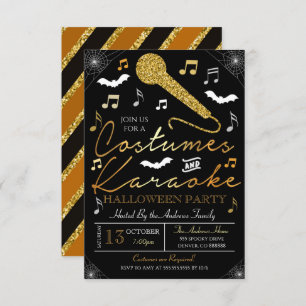 Convite de festas do Halloween Karaoke