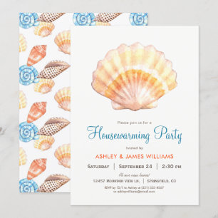 Convite de festas do Housewarming do Seashell da
