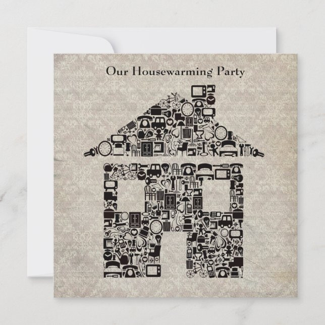 Convite de festas do Housewarming - papel de (Frente)