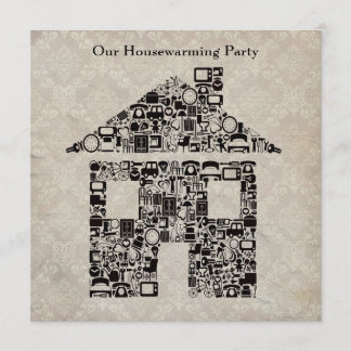 Convite de festas do Housewarming - papel de