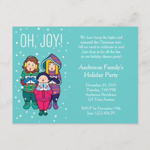 Convite de festas do inverno das canções de nata