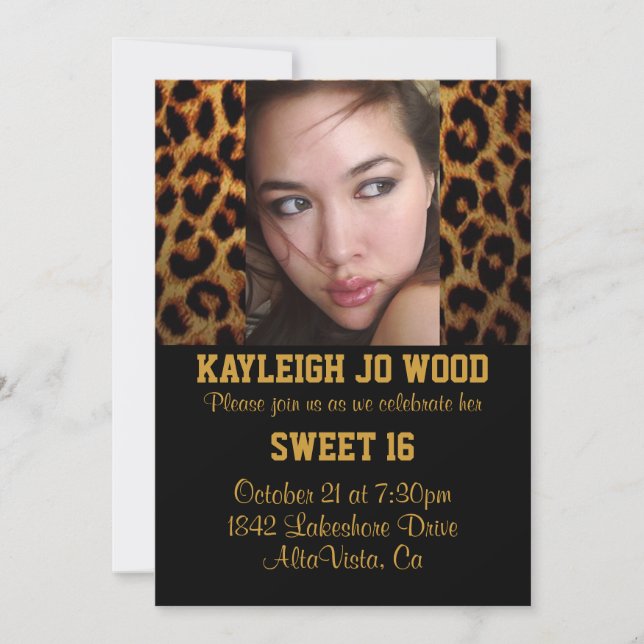 Convite de festas do leopardo (Frente)