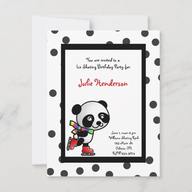Convite de festas do patinagem no gelo (Frente)