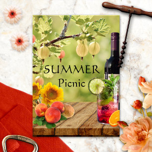 Convite de festas do piquenique do jardim ou do