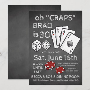 Convite de festas do Poker Themed