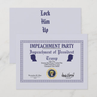 Convite de festas do Presidente Trump Impeachment