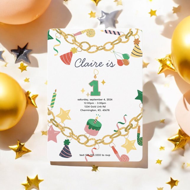 Convite de festas do primeiro aniversario Charm Br (Criador carregado)