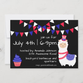 Convite de festas do quarto Llama julho