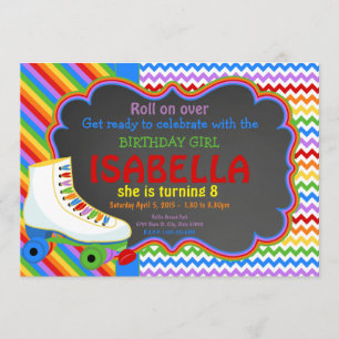 Convite de festas do Skate do cilindro arco-íris