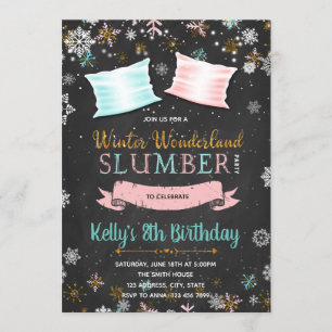Convite de festas do sleepover do inverno