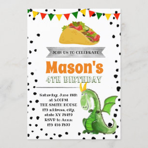 Convite de festas do tacos do amor do dragão